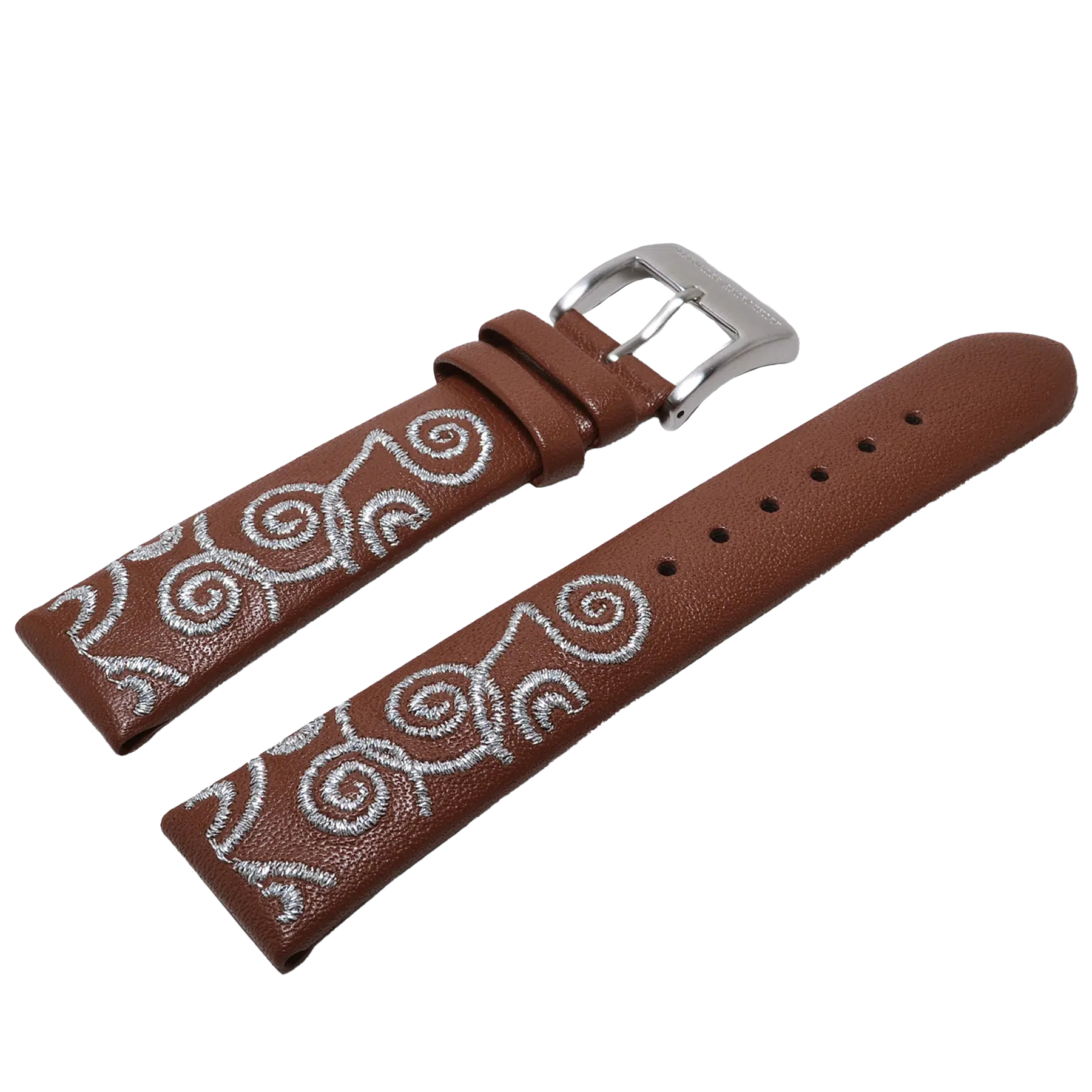 Alexander Shorokhoff kožený remienok z teľacej kože - hnedý s výšivkou