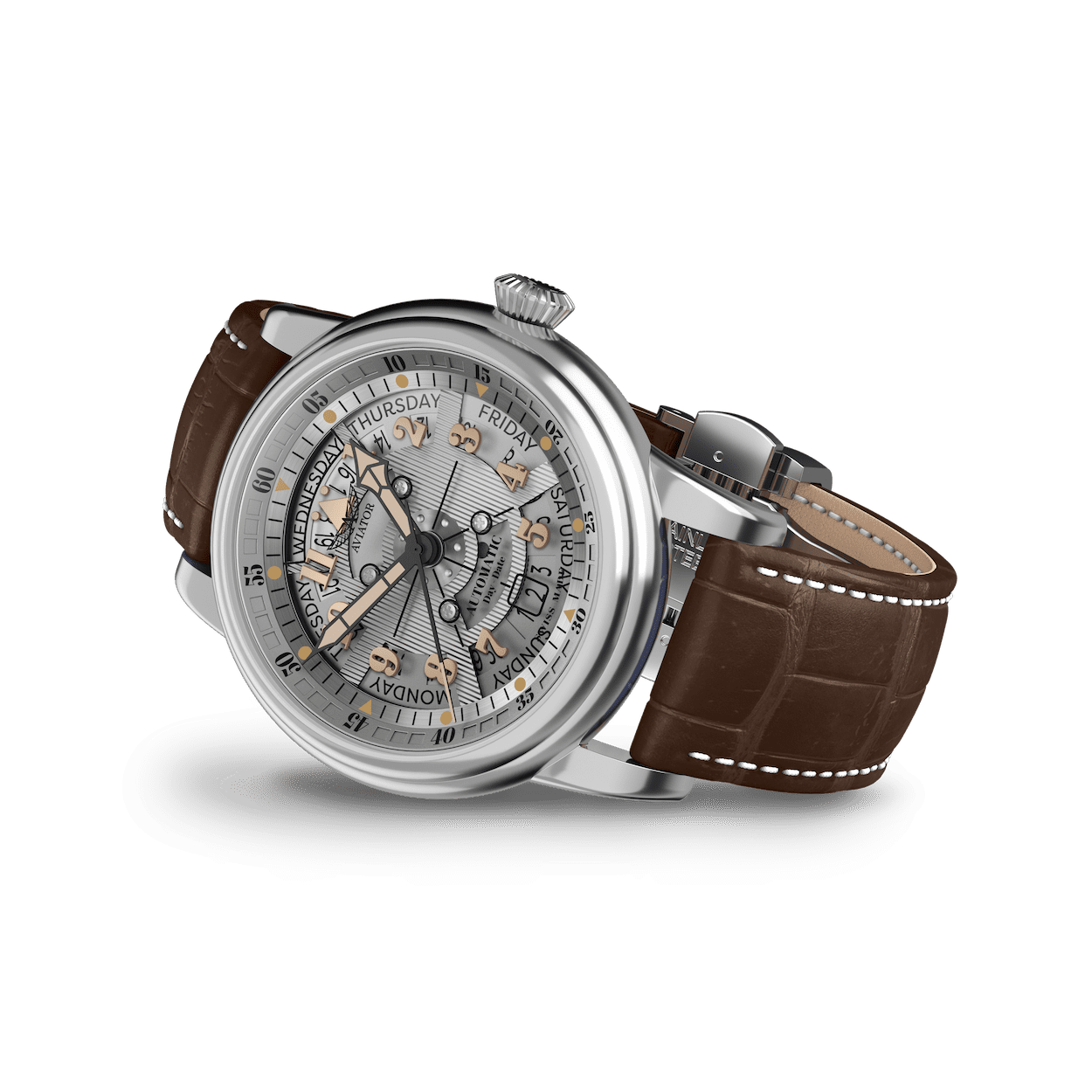 AVIATOR SWISS DOUGLAS DAY-DATE MECA-41 V.3.36.0.286.4 watch