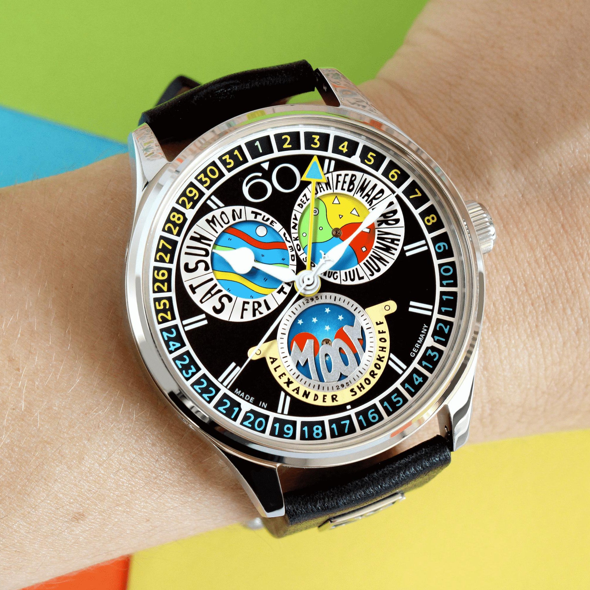 Hodinky Alexander Shorokhoff Full Calendar Cadamomo Black AS.VK-CDMM4