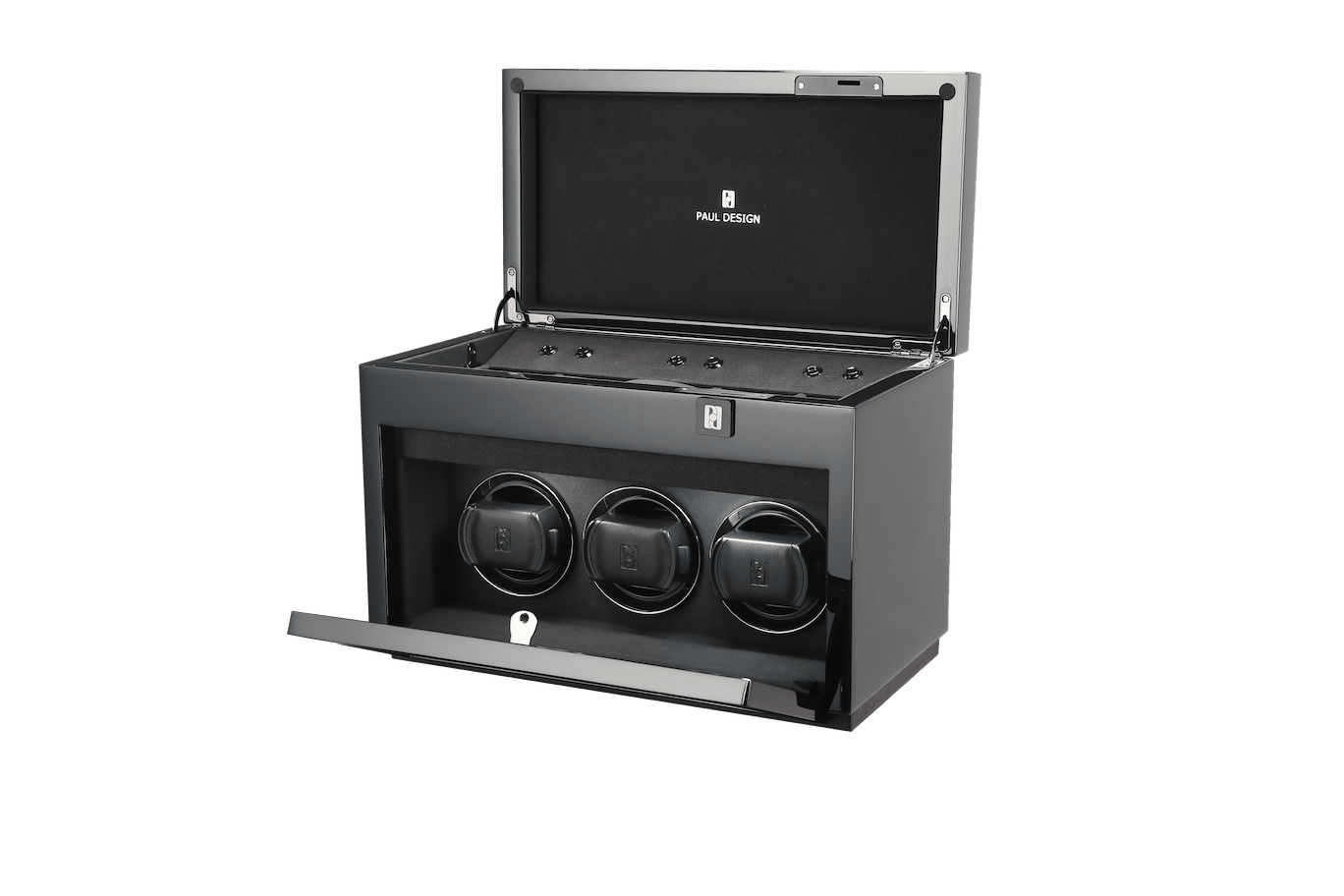 Paul design Gentlemen 3+5 - Naťahovač na 3 hodinky + odkladací priestor