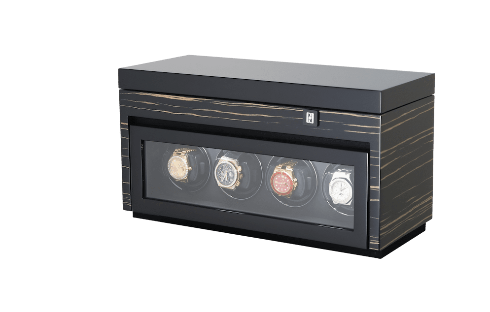 Paul design Gentlemen 4+6 - Naťahovač na 4 hodinky + odkladací priestor