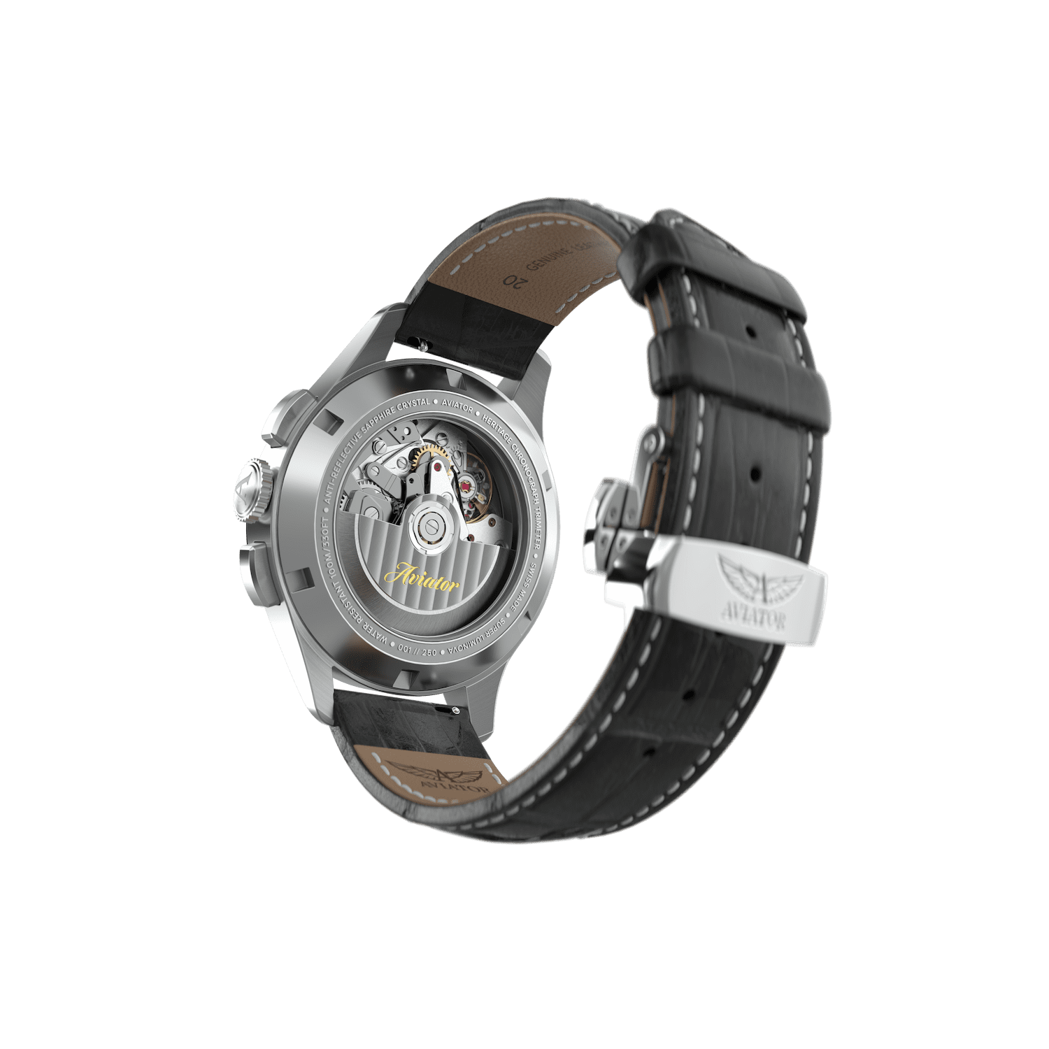 Hodinky AVIATOR SWISS HERITAGE CHRONOGRAPH TRIMETR AUTO V.4.40.0.354.4