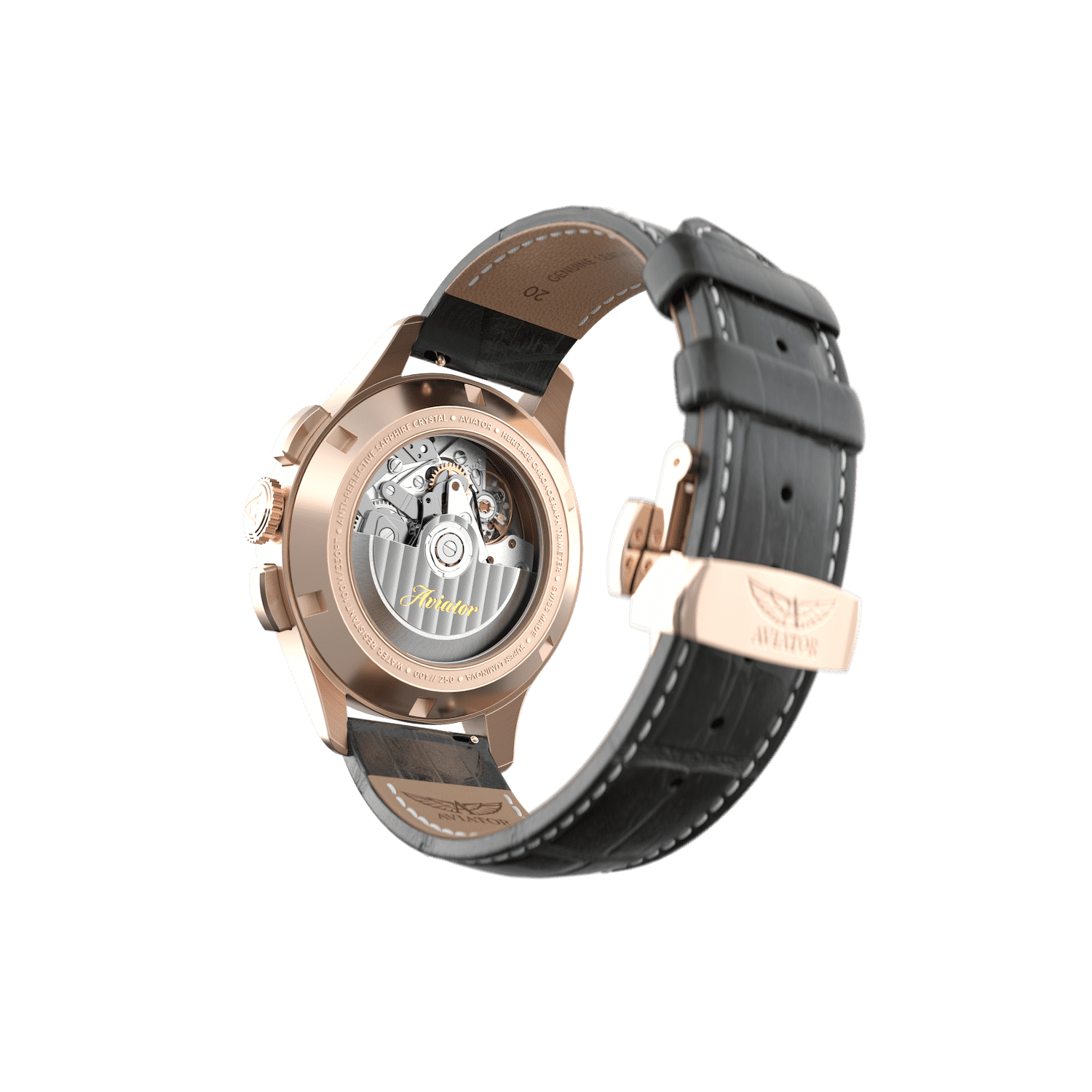 Hodinky AVIATOR SWISS HERITAGE CHRONOGRAPH TRIMETER AUTO V.4.40.2.355.4