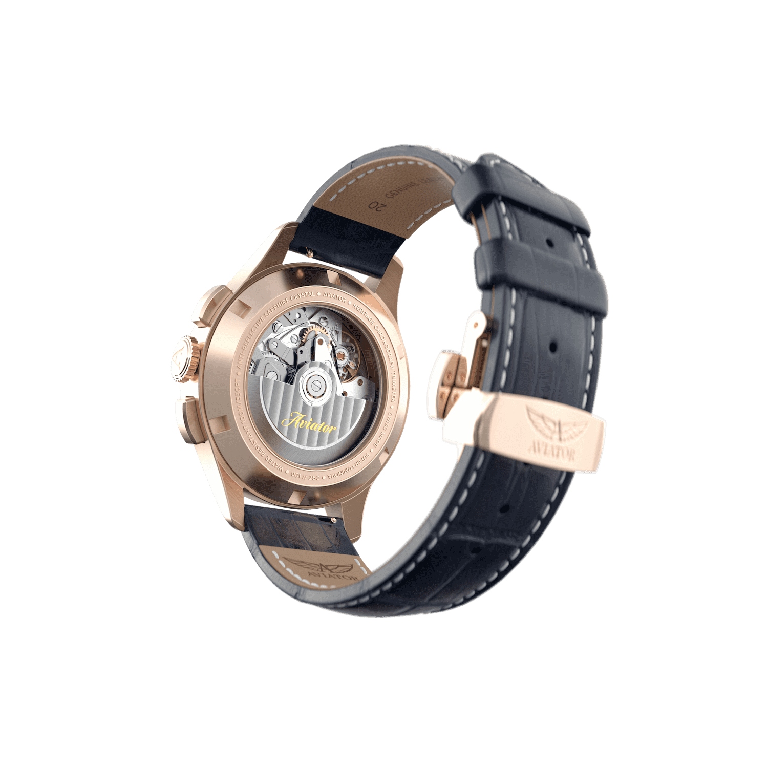 Hodinky AVIATOR SWISS HERITAGE CHRONOGRAPH TRIMETR AUTO V.4.40.2.357.4