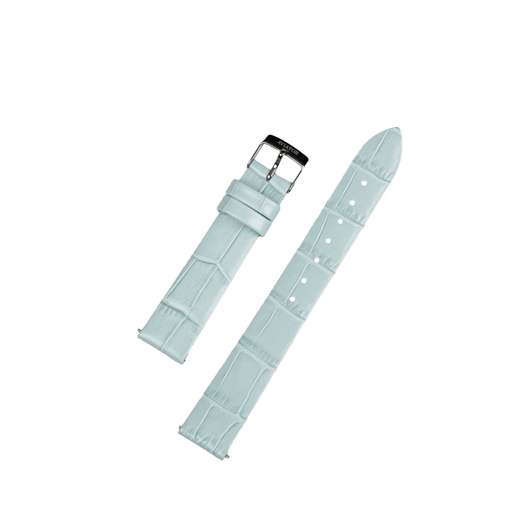 Aviator Swiss calfskin strap for Moonflight model - light green with steel buckle