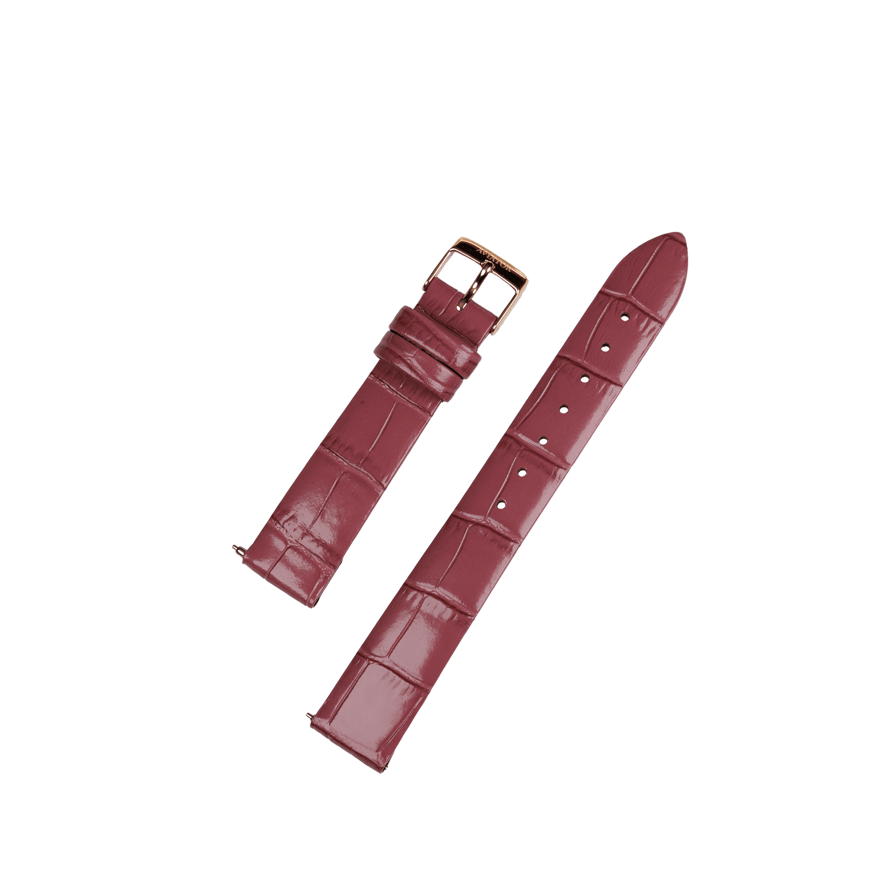 Aviator Swiss calfskin strap for Moonflight model - burgundy with gold buckle