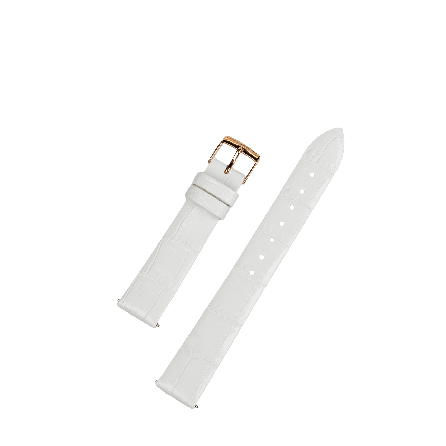 Aviator Swiss calfskin strap for Moonflight model - white with gold buckle