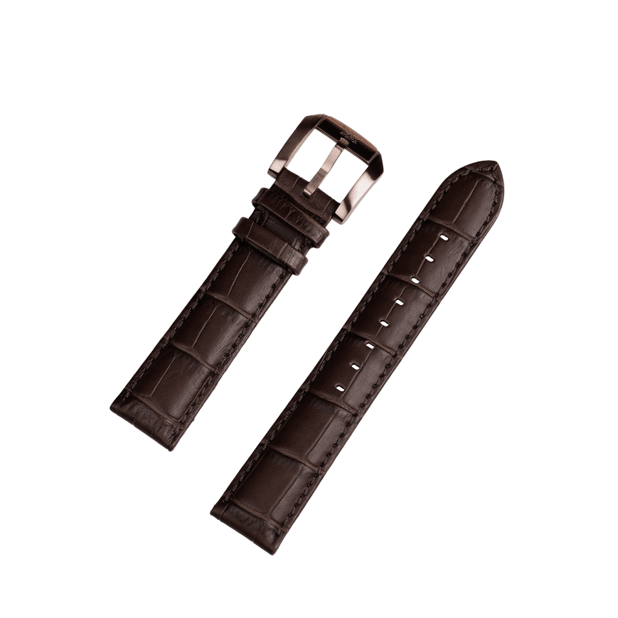 Aviator Swiss remienok z teľacej kože pre model AIRACOBRA P42 - hnedý s bronzovou prackou