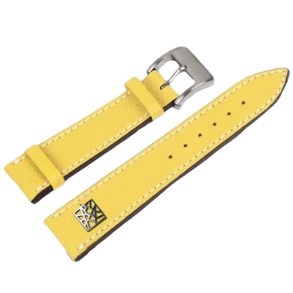 Alexander Shorokhoff kožený remienok z teľacej kože – žltý s ART SIGN emblémom