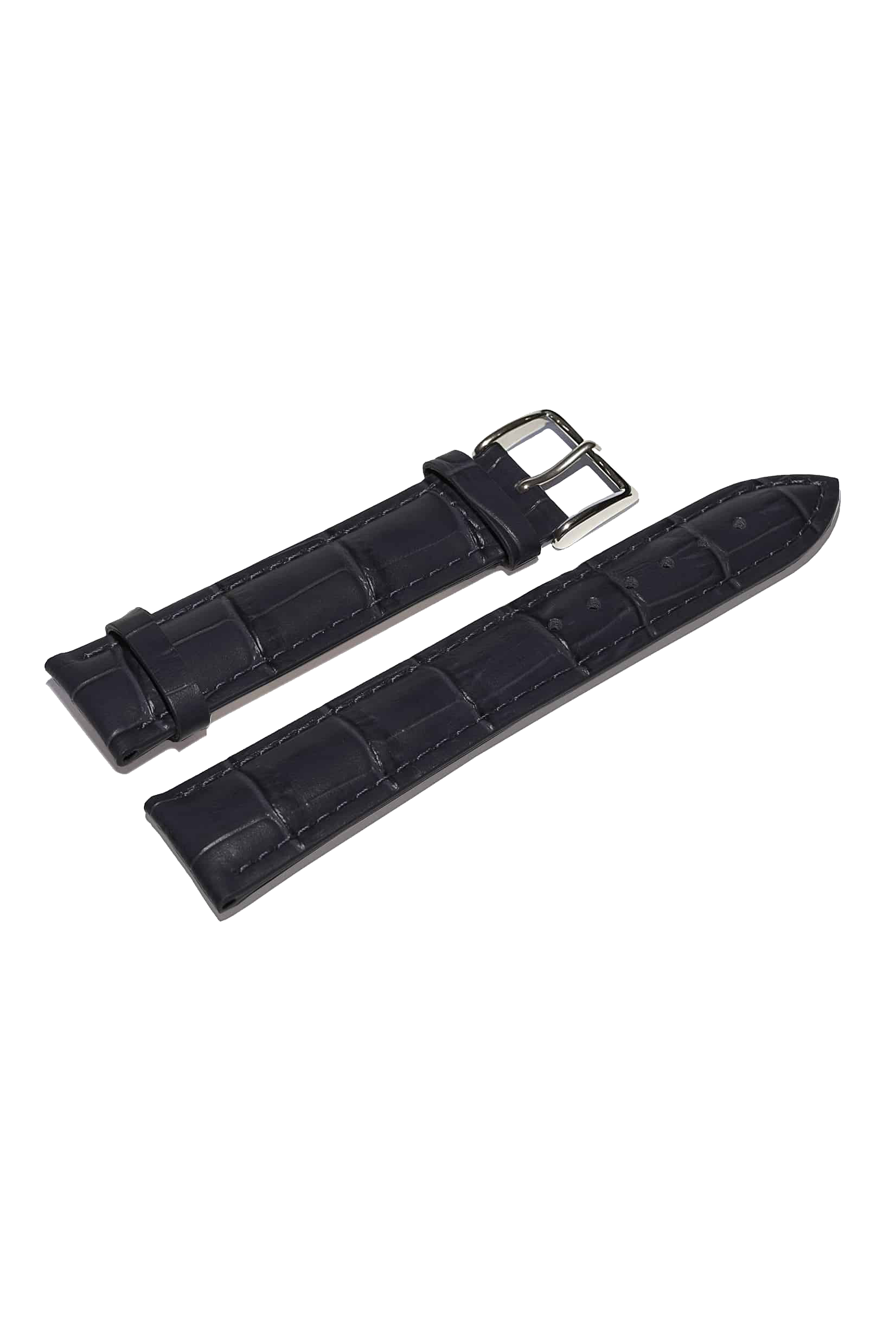 Poljot International calfskin leather strap with crocodile pattern - black