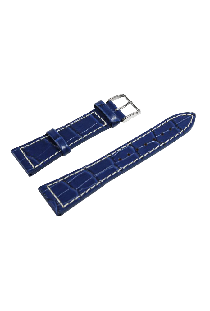 Poljot International calfskin strap with crocodile pattern - blue