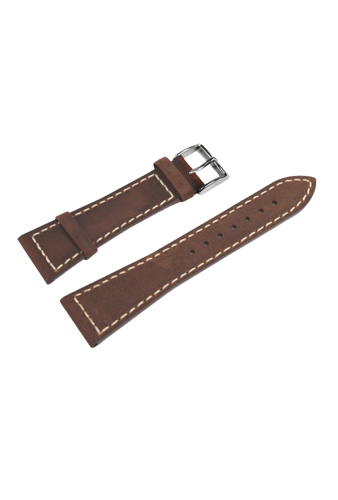 Poljot International vintage-look calfskin strap - brown