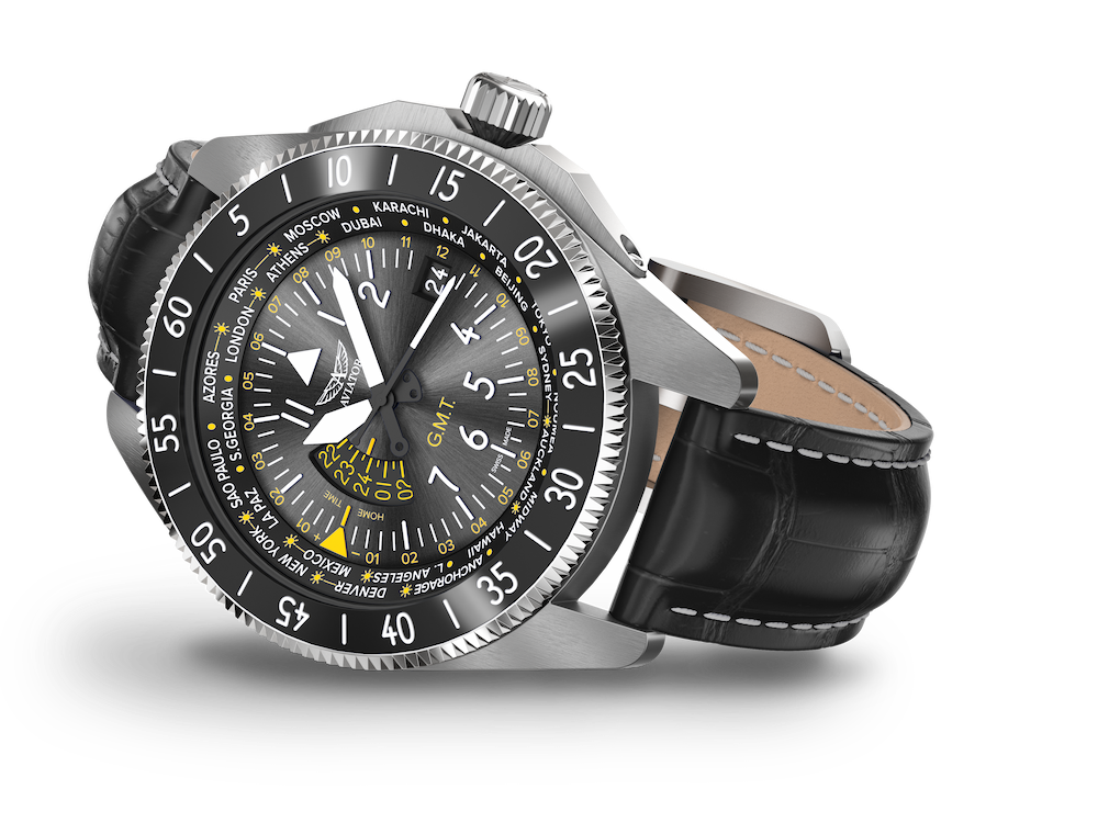 Hodinky AVIATOR SWISS AIRACOBRA GMT V.1.37.0.307.4
