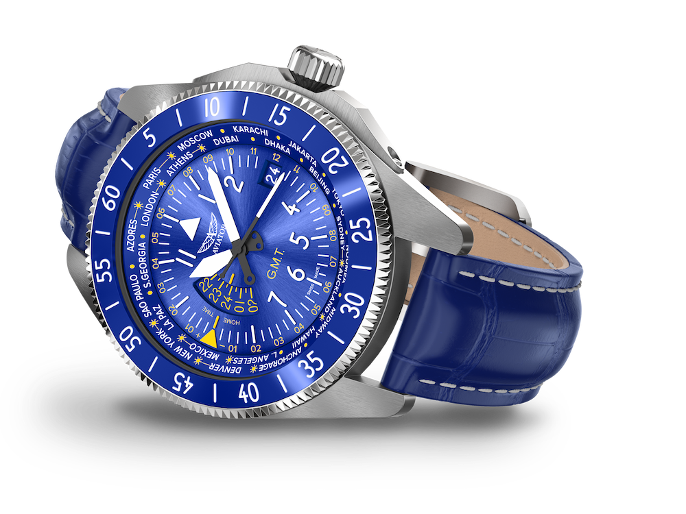 Hodinky AVIATOR SWISS AIRACOBRA GMT V.1.37.0.308.4