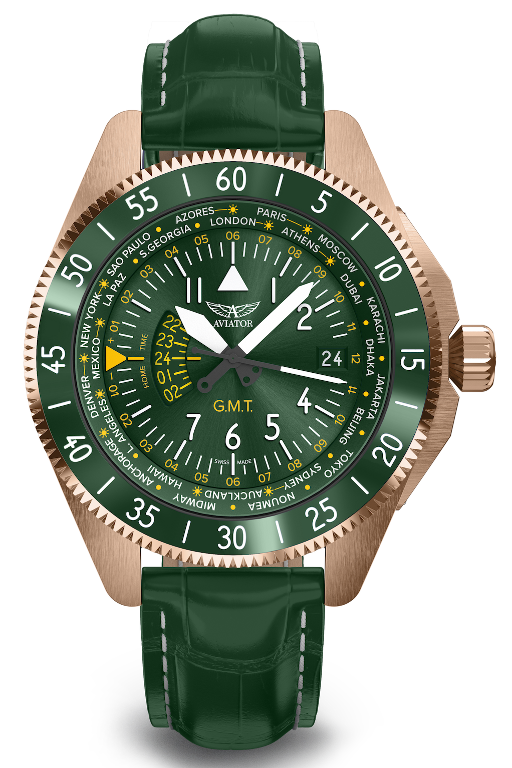 Hodinky AVIATOR SWISS AIRACOBRA GMT V.1.37.2.309.4