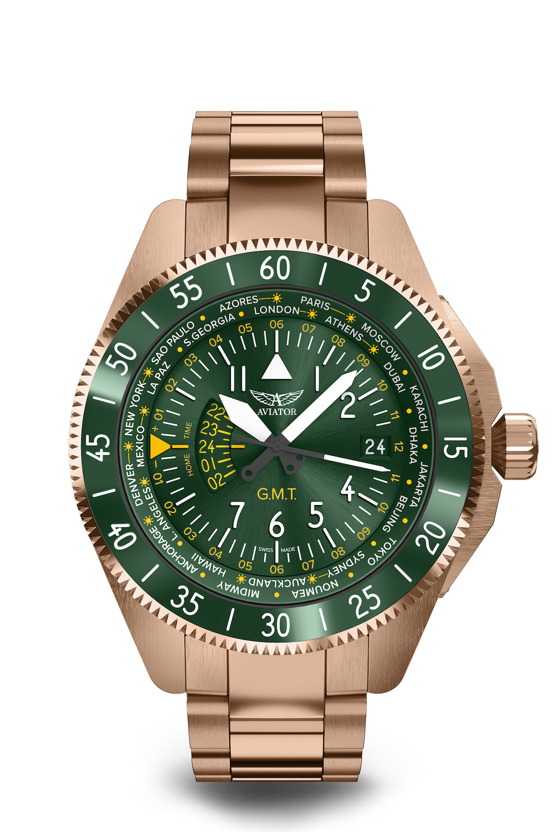 Hodinky AVIATOR SWISS AIRACOBRA GMT V.1.37.2.309.4