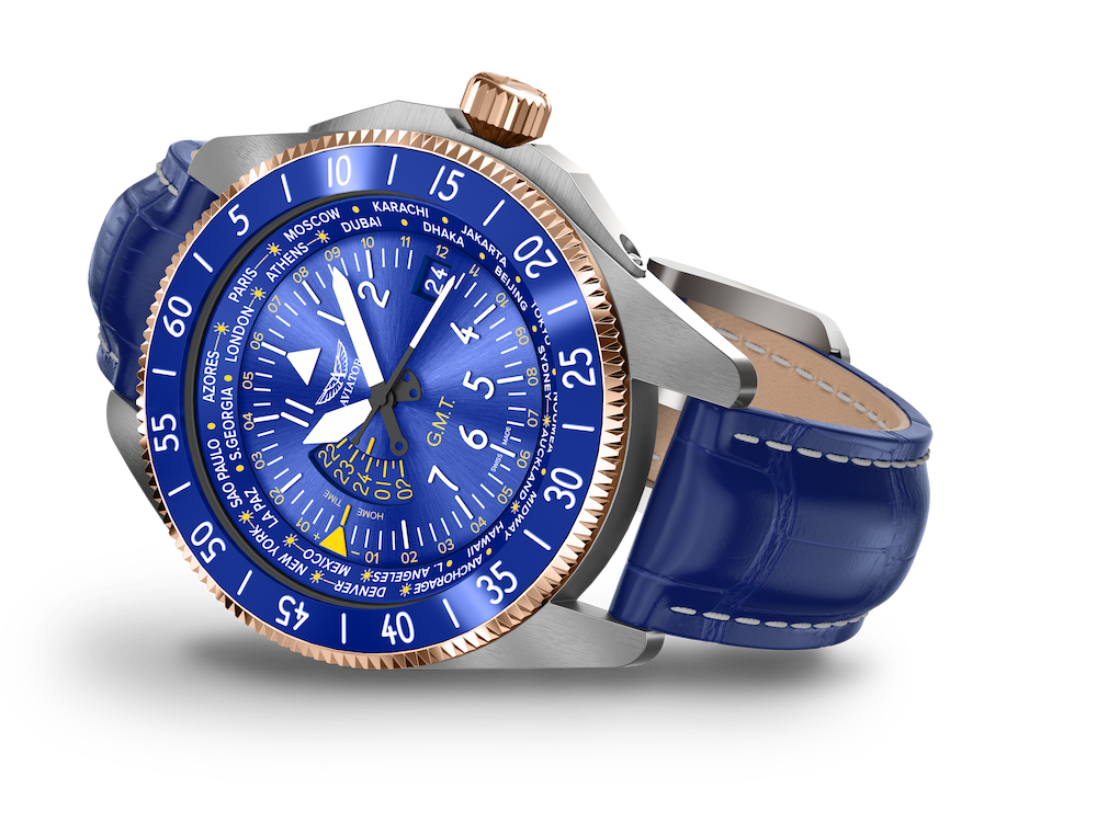 Hodinky AVIATOR SWISS AIRACOBRA GMT V.1.37.3.308.4