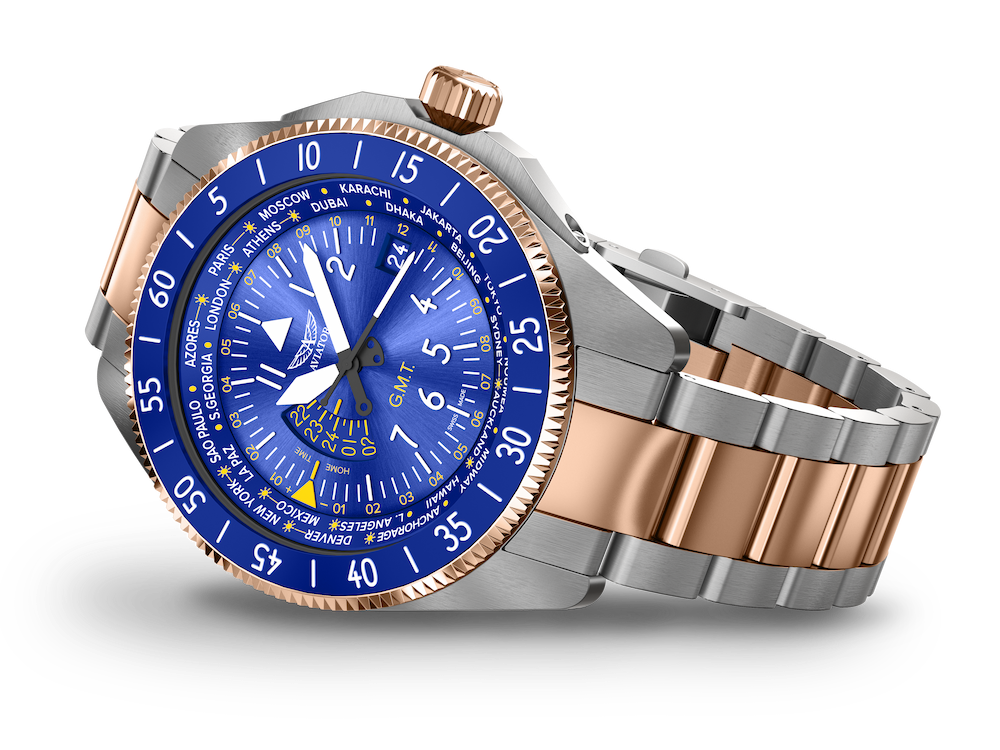 Hodinky AVIATOR SWISS AIRACOBRA GMT V.1.37.3.308.4