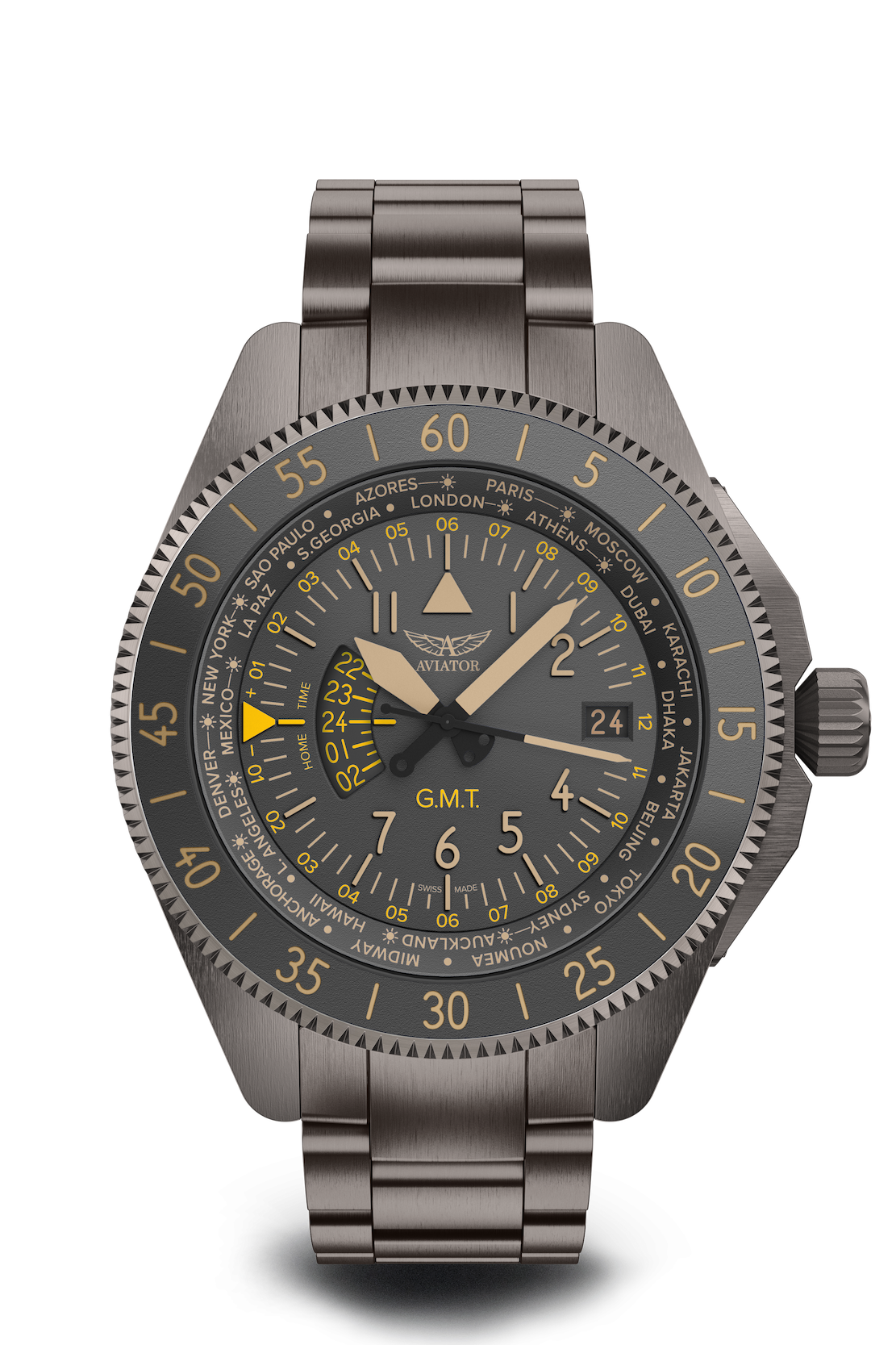 Hodinky AVIATOR SWISS AIRACOBRA GMT V.1.37.7.305.4