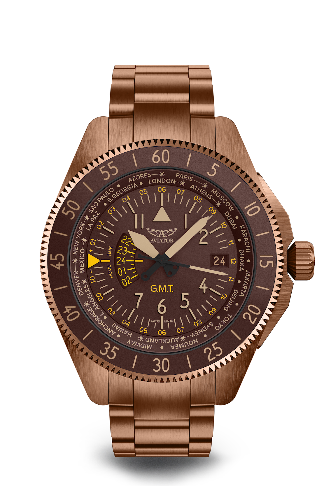 Hodinky AVIATOR SWISS AIRACOBRA GMT V.1.37.8.306.4