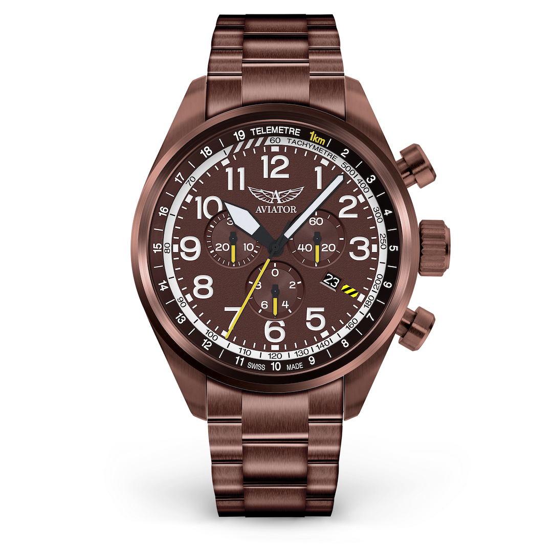 Aviator Swiss kovový náramok pre model AIRACOBRA P45 Chrono - bronzový