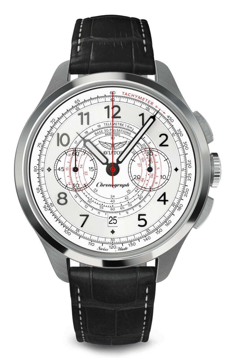 Hodinky AVIATOR SWISS HERITAGE CHRONOGRAPH TRIMETR AUTO V.4.40.0.358.4