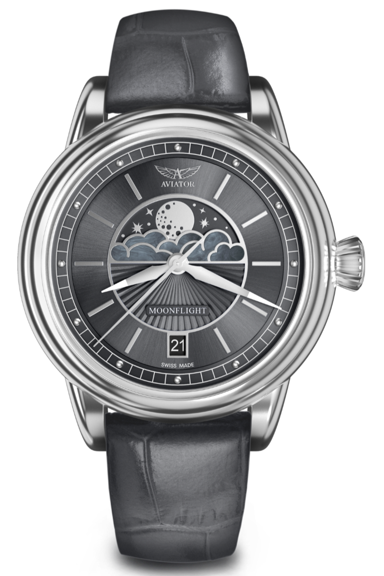 HODINKY AVIATOR SWISS DOUGLAS MOONFLIGHT V.1.33.0.254.4