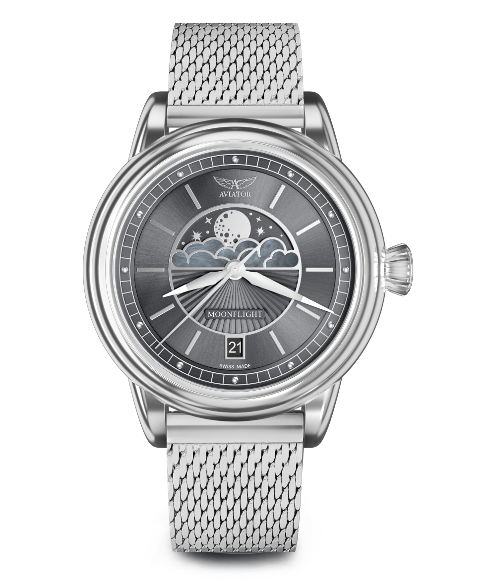 HODINKY AVIATOR SWISS DOUGLAS MOONFLIGHT V.1.33.0.254.4