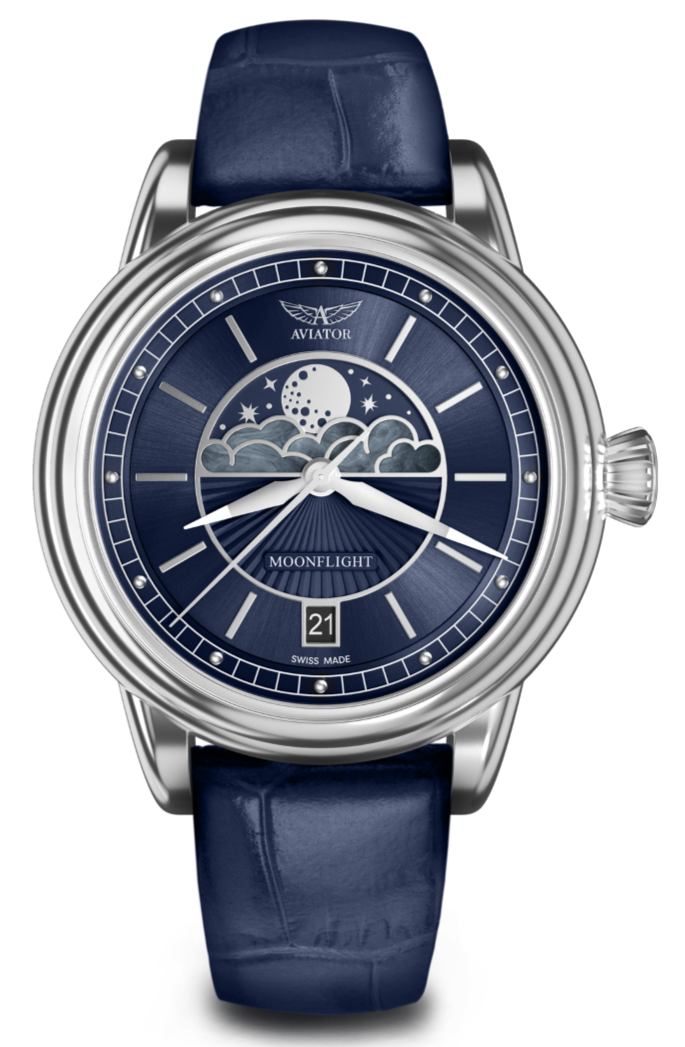 HODINKY AVIATOR SWISS DOUGLAS MOONFLIGHT V.1.33.0.255.4