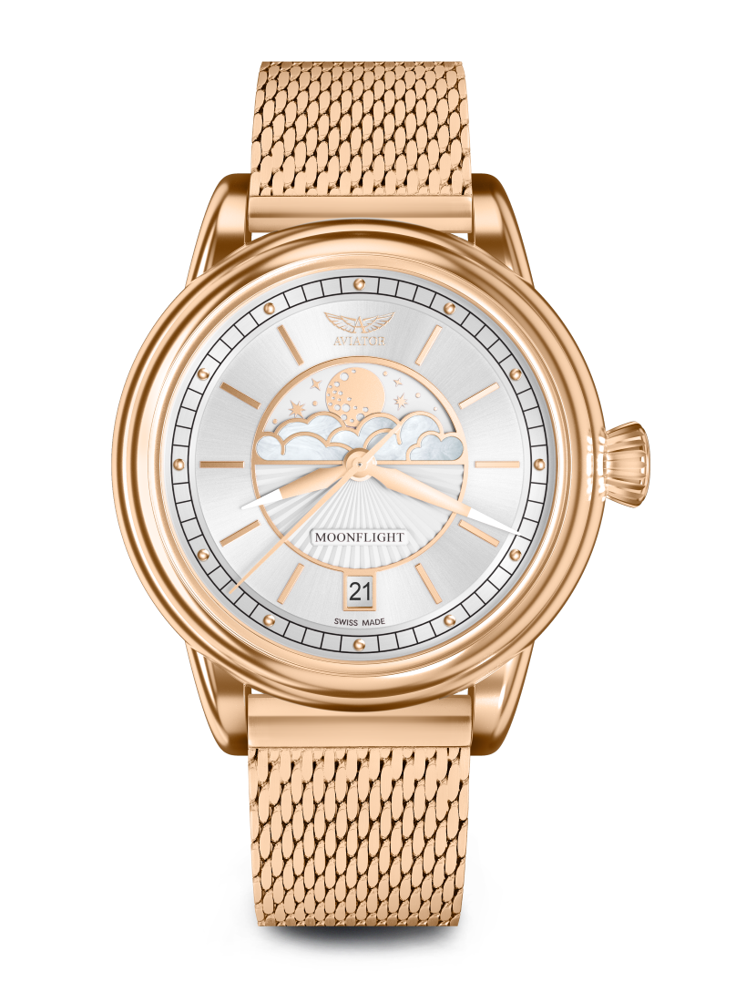 HODINKY AVIATOR SWISS DOUGLAS MOONFLIGHT V.1.33.2.251.4