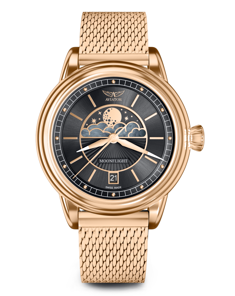 HODINKY AVIATOR SWISS DOUGLAS MOONFLIGHT V.1.33.2.253.4
