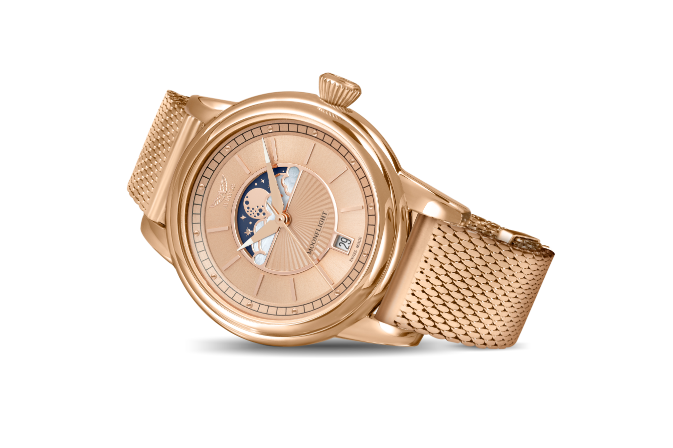 HODINKY AVIATOR SWISS DOUGLAS MOONFLIGHT V.1.33.2.260.4