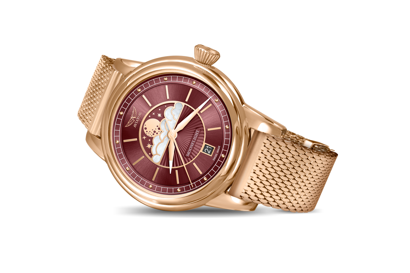 HODINKY AVIATOR SWISS DOUGLAS MOONFLIGHT V.1.33.2.265.4