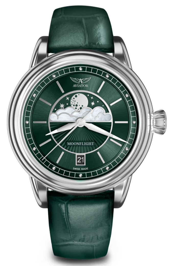 HODINKY AVIATOR SWISS DOUGLAS MOONFLIGHT V.1.33.0.262.4