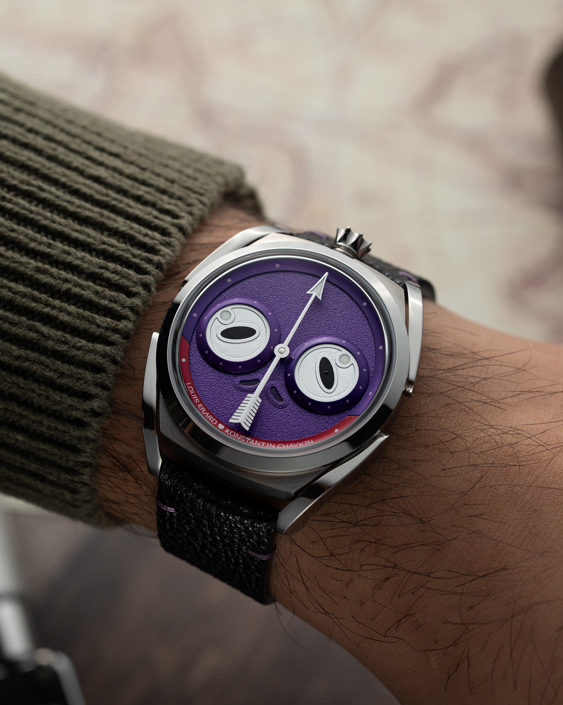 Louis Erard x KONSTANTIN CHAYKIN UNFROGETTABLE Purple Watch