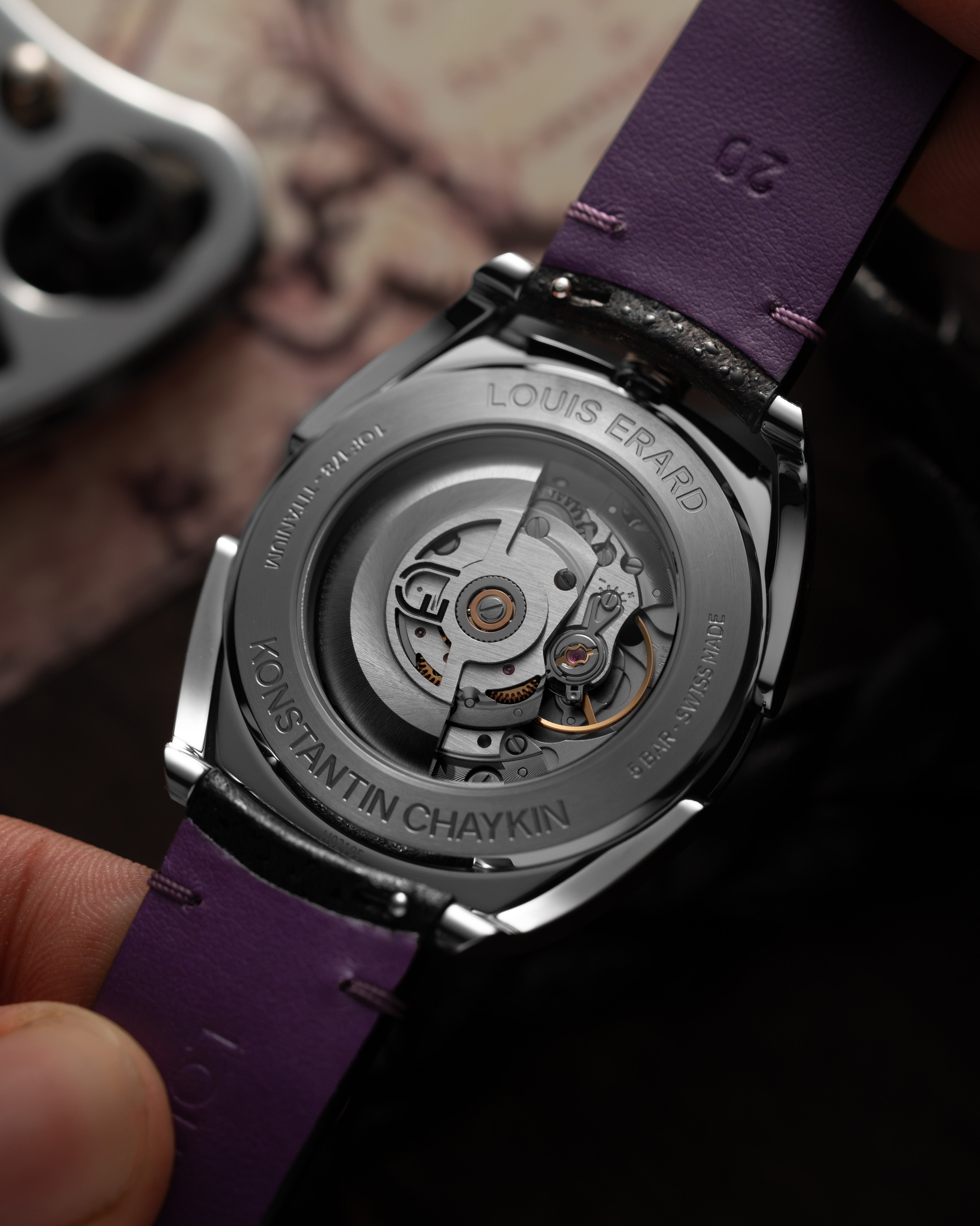 Louis Erard x KONSTANTIN CHAYKIN UNFROGETTABLE Purple Watch
