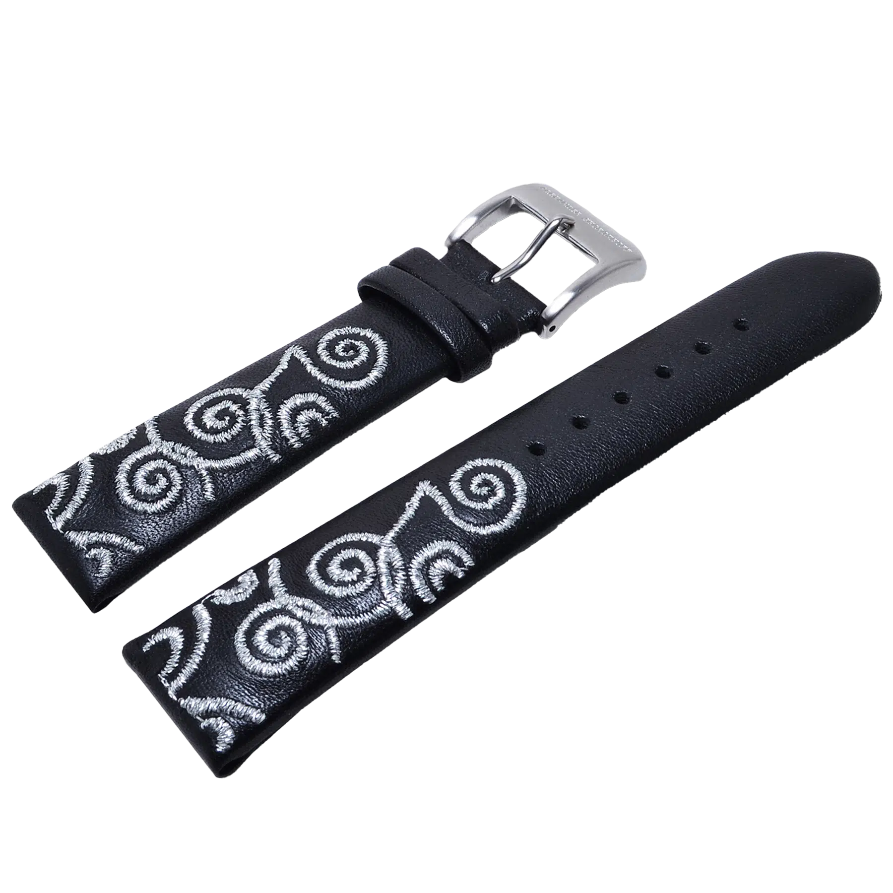 Alexander Shorokhoff kožený remienok z teľacej kože - čierny s výšivkou