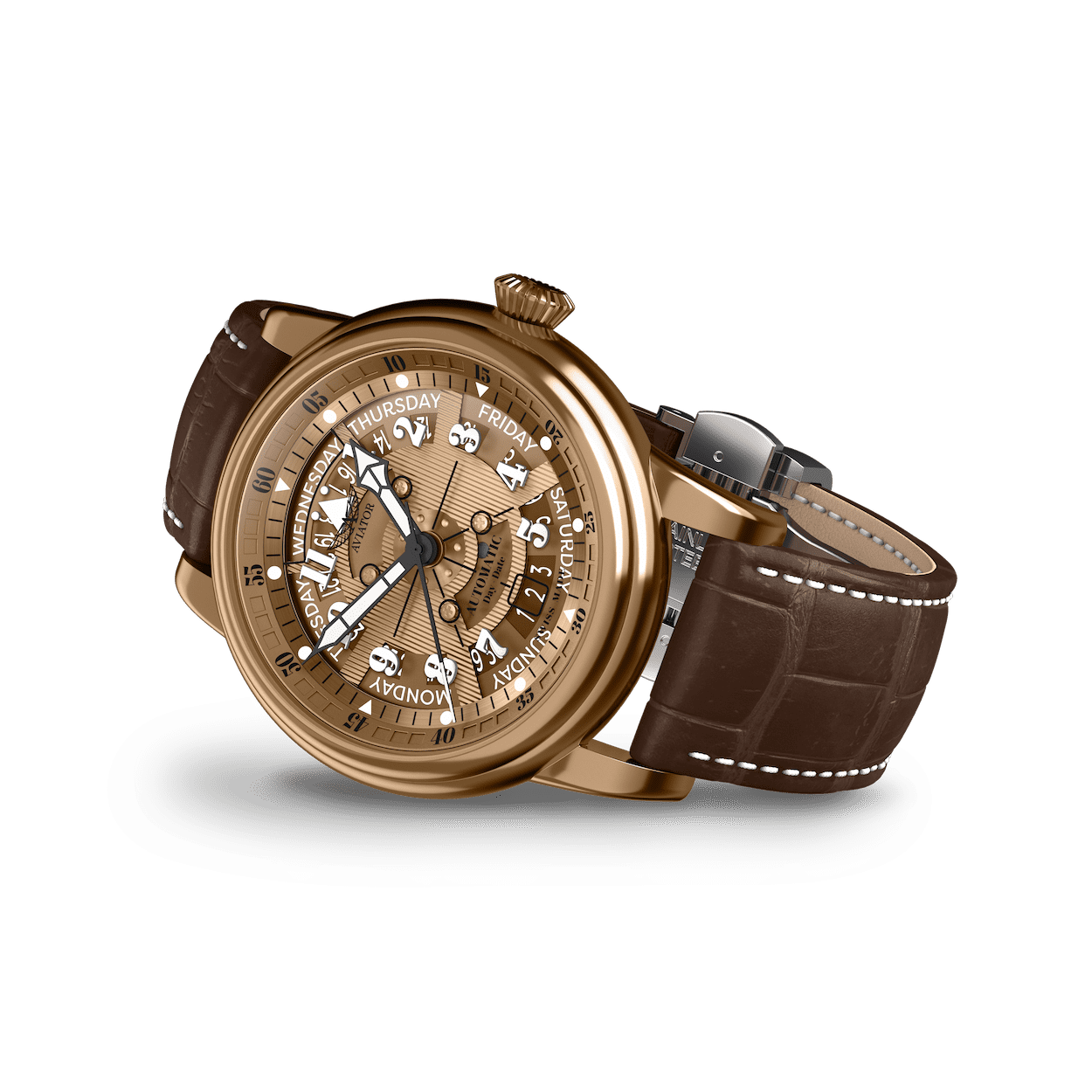 AVIATOR SWISS DOUGLAS DAY-DATE MECA-41 V.3.36.8.290.4 watch