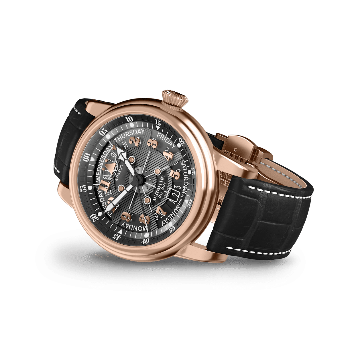 AVIATOR SWISS DOUGLAS DAY-DATE MECA-41 V.3.36.2.285.4 watch