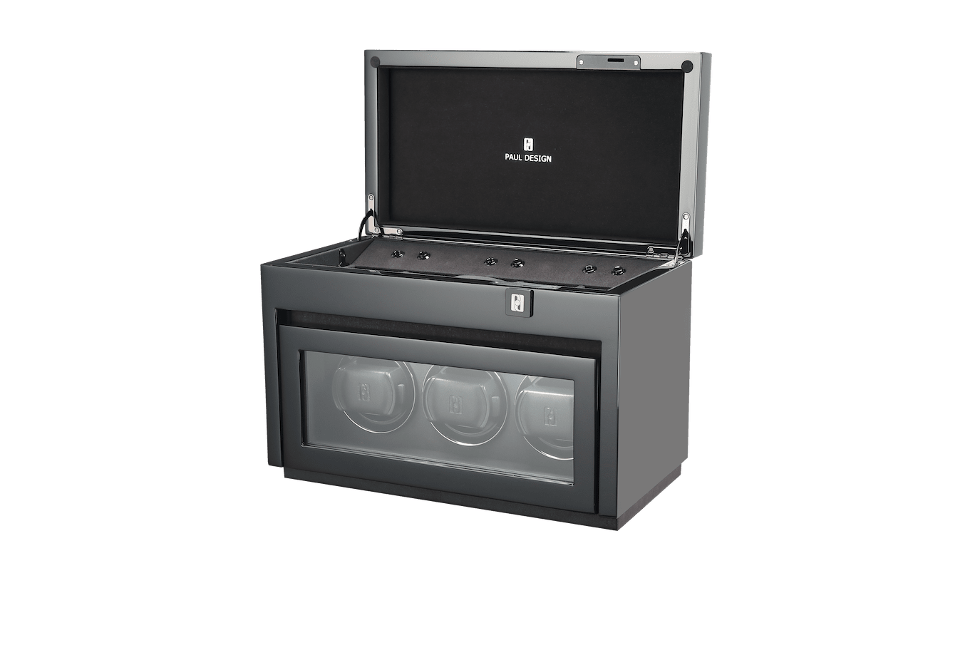 Paul design Gentlemen 3+5 - Naťahovač na 3 hodinky + odkladací priestor