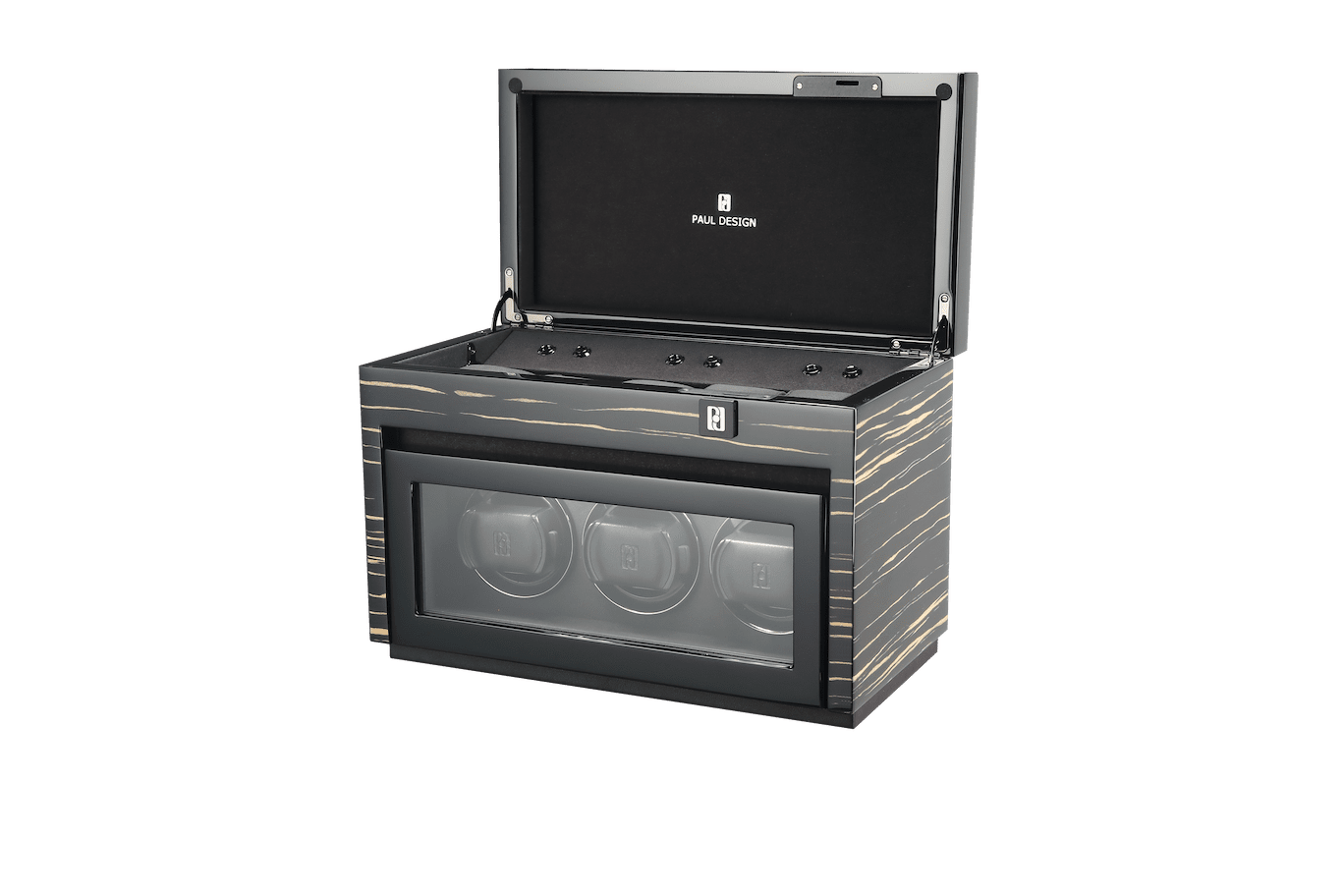 Paul design Gentlemen 3+5 - Naťahovač na 3 hodinky + odkladací priestor