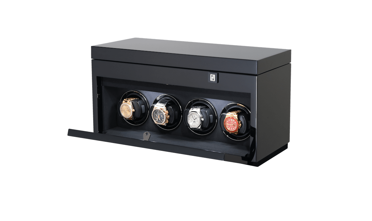Paul design Gentlemen 4+6 - Naťahovač na 4 hodinky + odkladací priestor