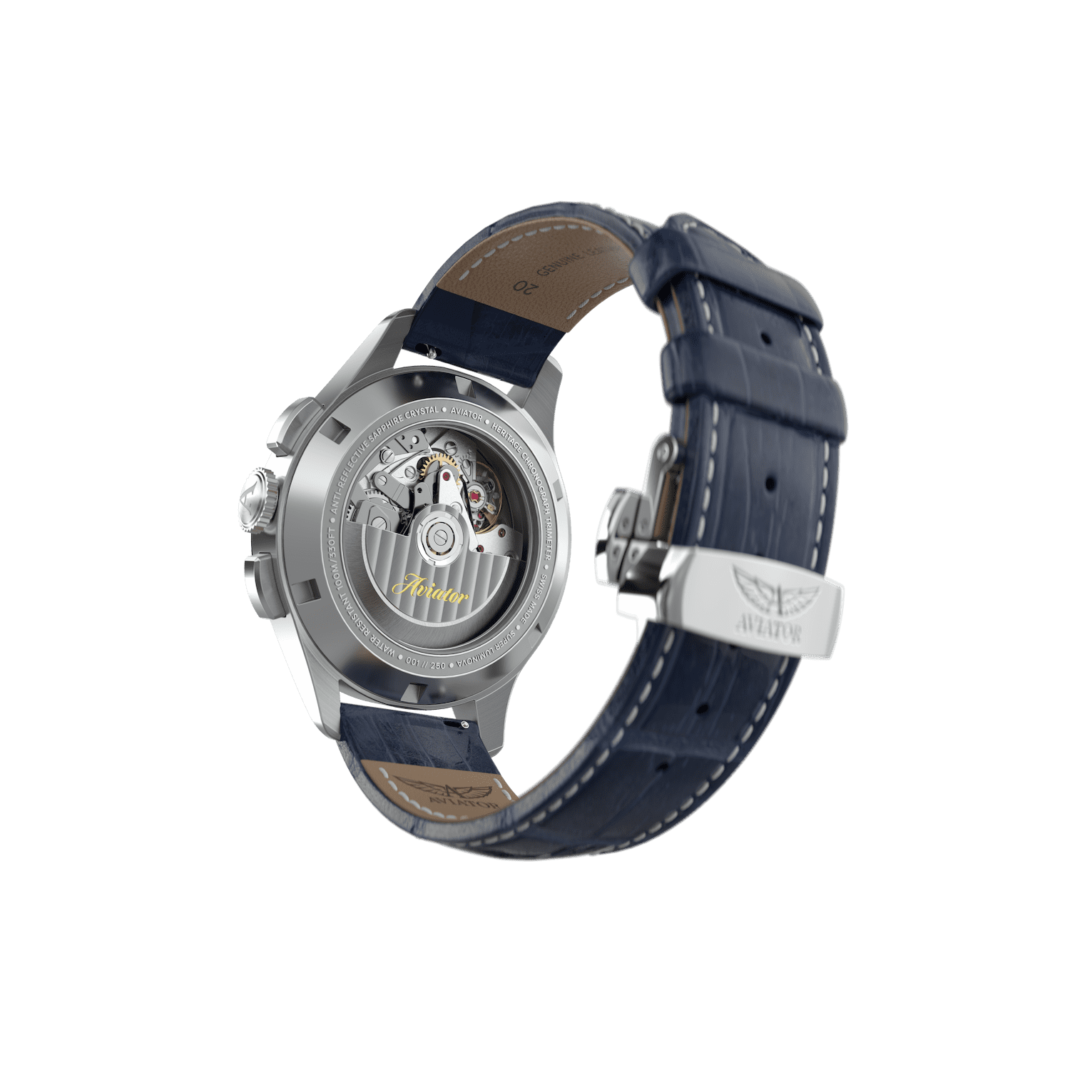 Hodinky AVIATOR SWISS HERITAGE CHRONOGRAPH TRIMETER AUTO V.4.40.0.356.4