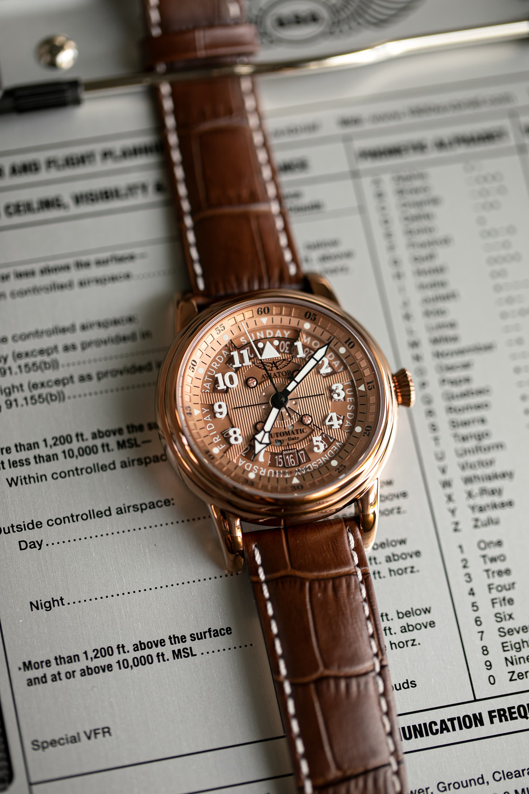 Hodinky AVIATOR SWISS DOUGLAS DAY-DATE MECA-41 V.3.36.8.290.4