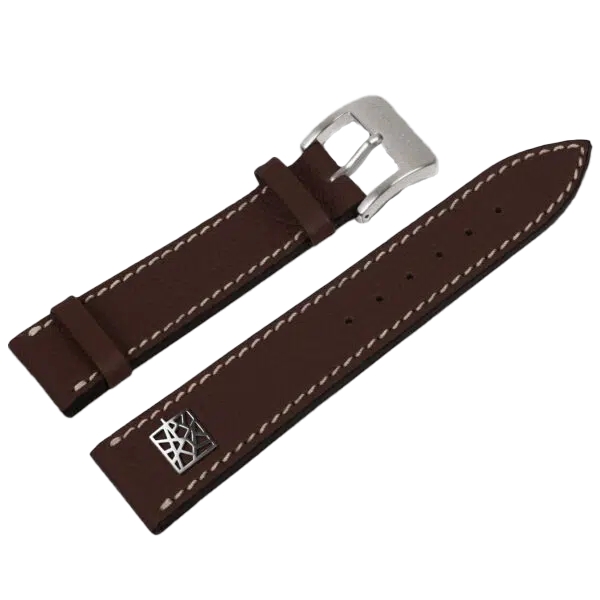 Alexander Shorokhoff kožený remienok z teľacej kože – hnedý s ART SIGN emblémom