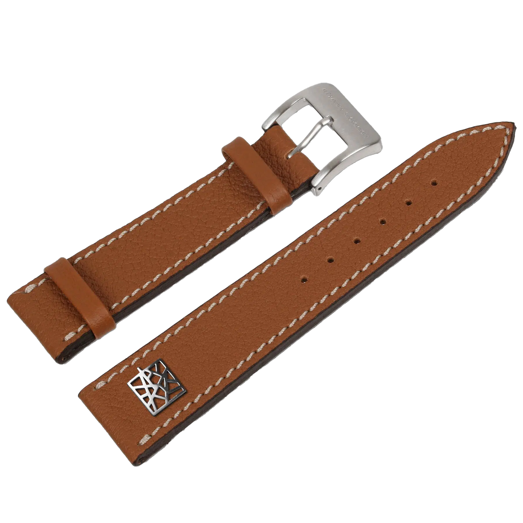 Alexander Shorokhoff kožený remienok z teľacej kože – svetlohnedý s ART SIGN emblémom