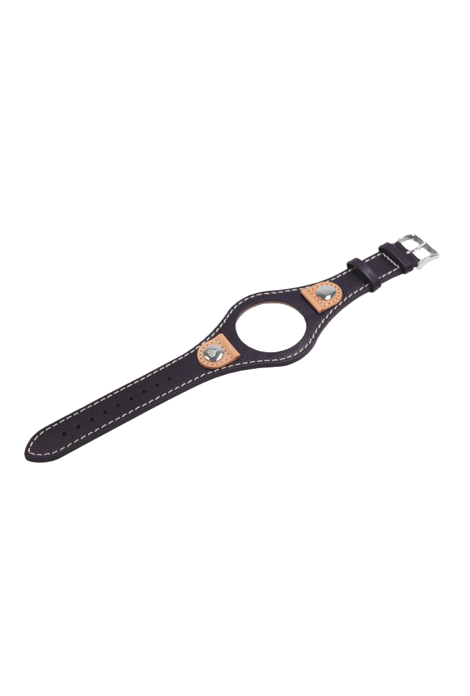 Poljot International řemínek z telecí kůže - černý se světle hnědým kontrastem