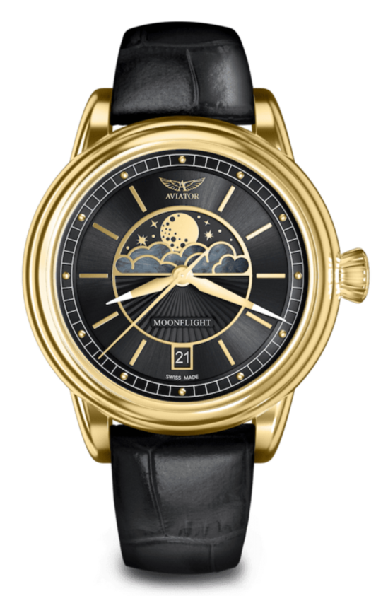 AVIATOR SWISS DOUGLAS MOONFLIGHT WATCH V.1.33.1.344.4