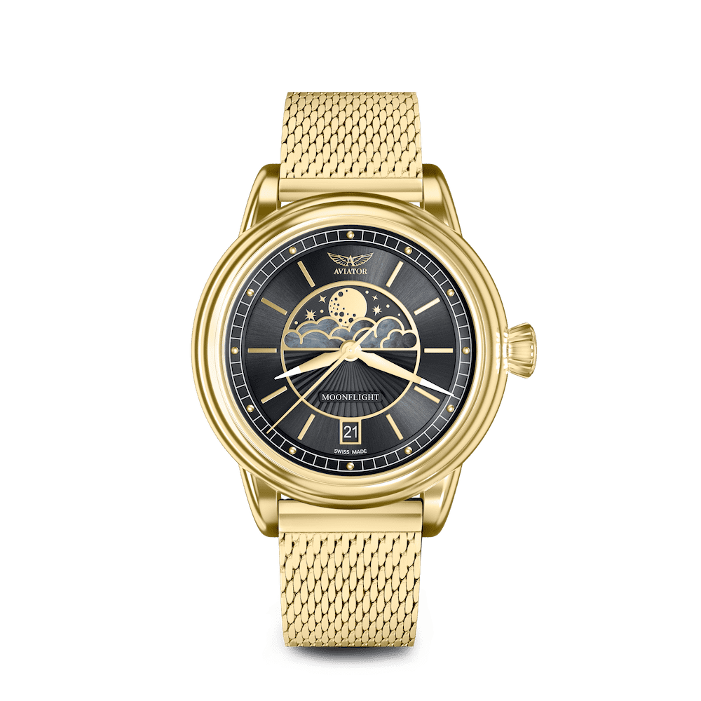 AVIATOR SWISS DOUGLAS MOONFLIGHT WATCH V.1.33.1.344.4