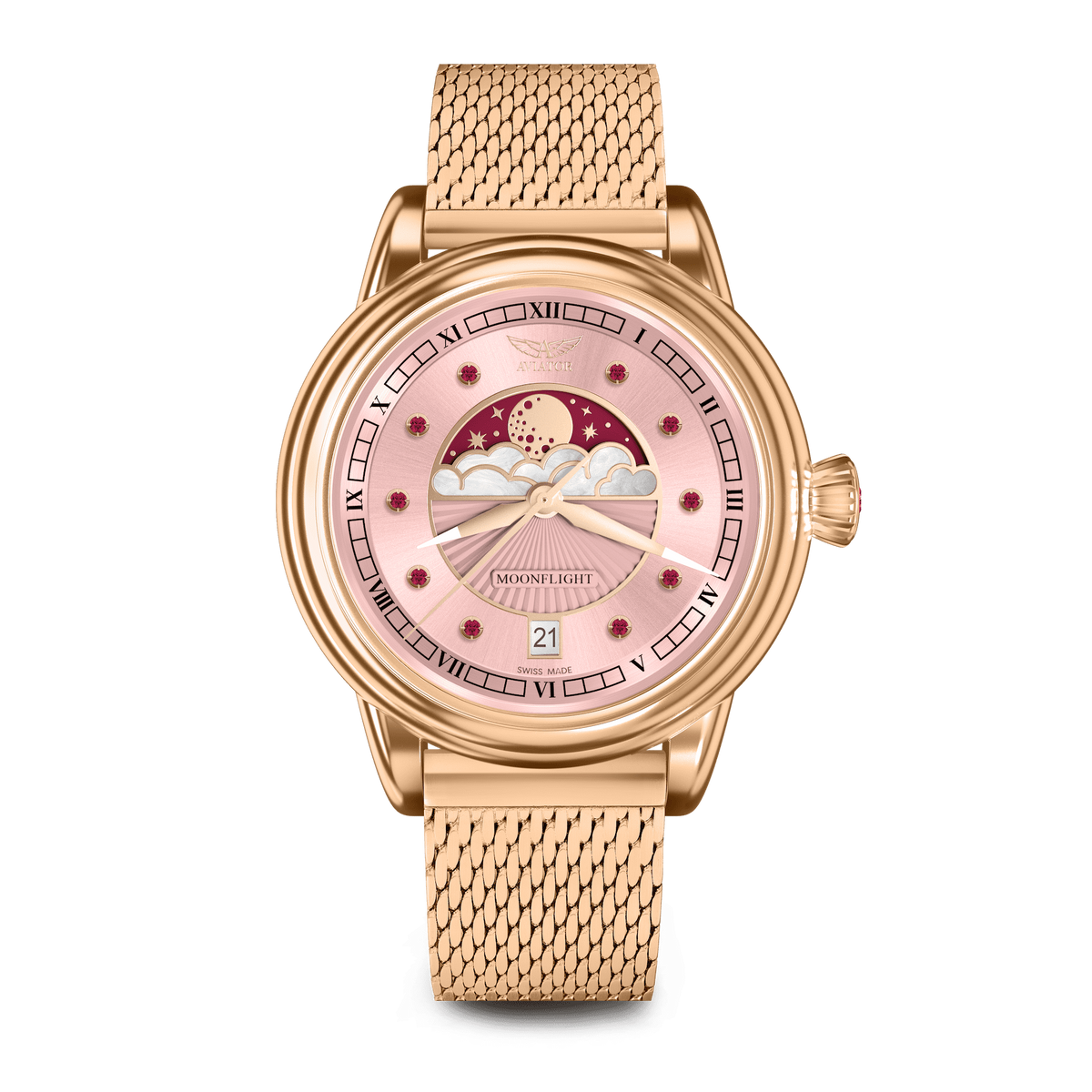 Aviator Swiss DOUGLAS MOONFLIGHT V.1.33.2.418.4 Watch